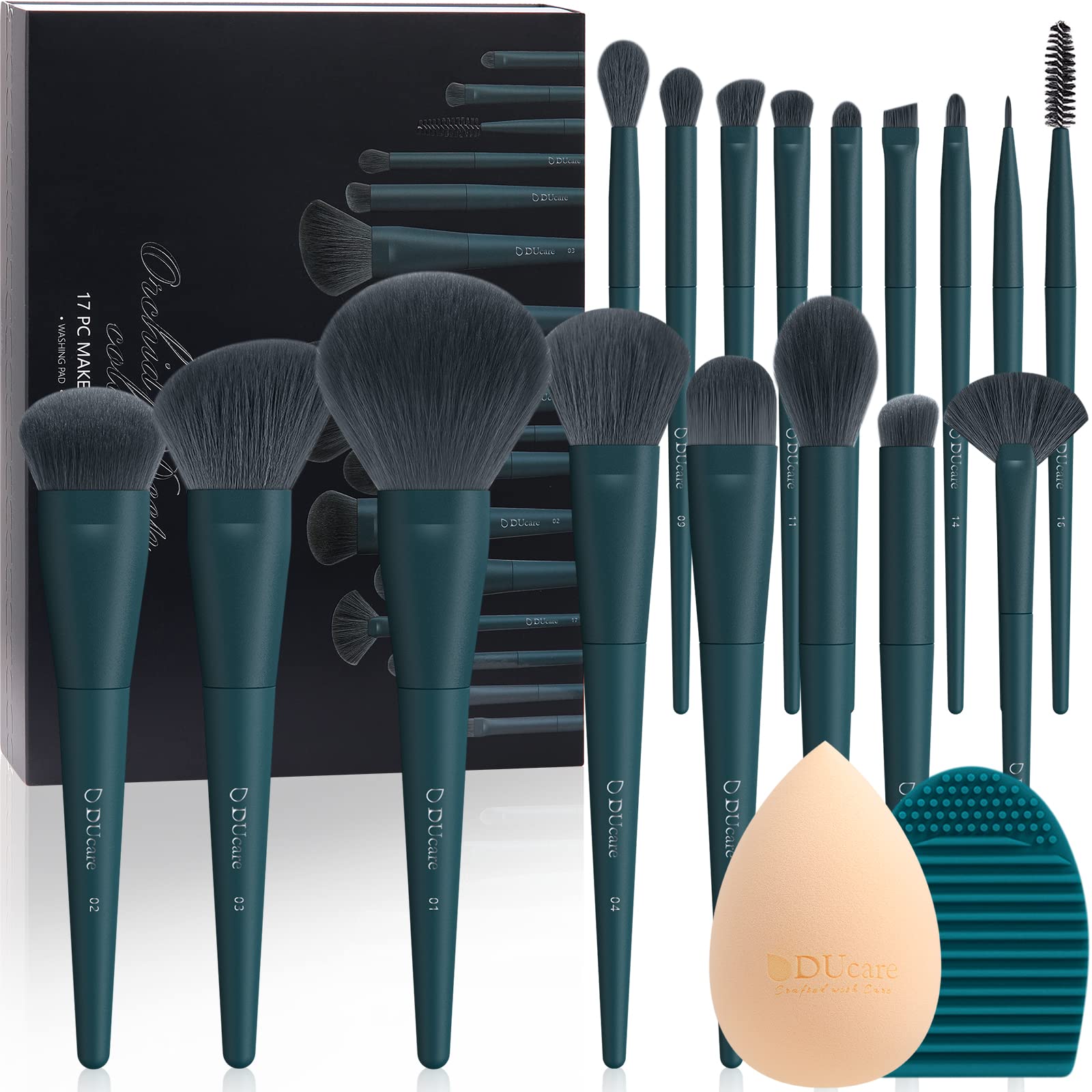 Set De Brochas De Maquillaje Ducare, 17 Unidades, Con Tapete De Limpieza Y Esponja - Venta Internacional. $1,209