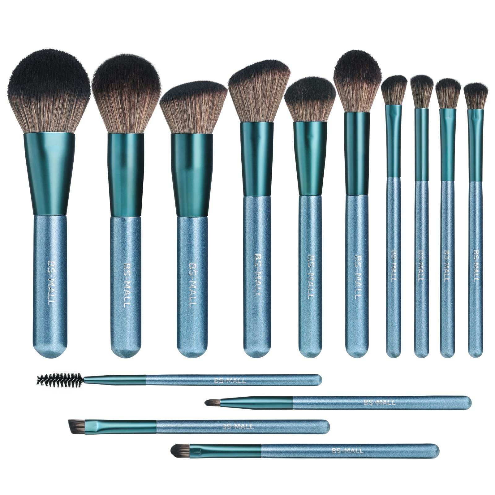 Set De Brochas De Maquillaje Bs-mall, 14 Piezas, Sintéticas, Azul Estrellado Profundo - Venta Internacional. $566
