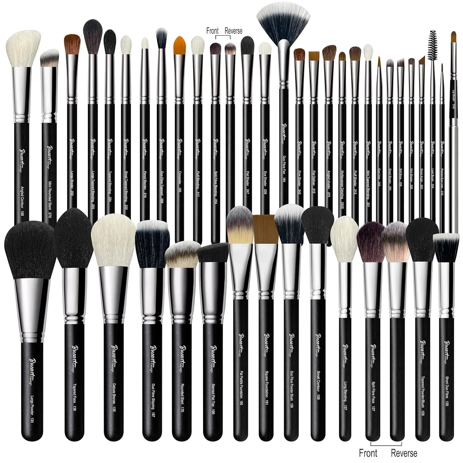 Set De Brochas De Maquillaje Bueart Design, 42 Unidades, Con Pelo De Cabra Auténtico - Venta Internacional.