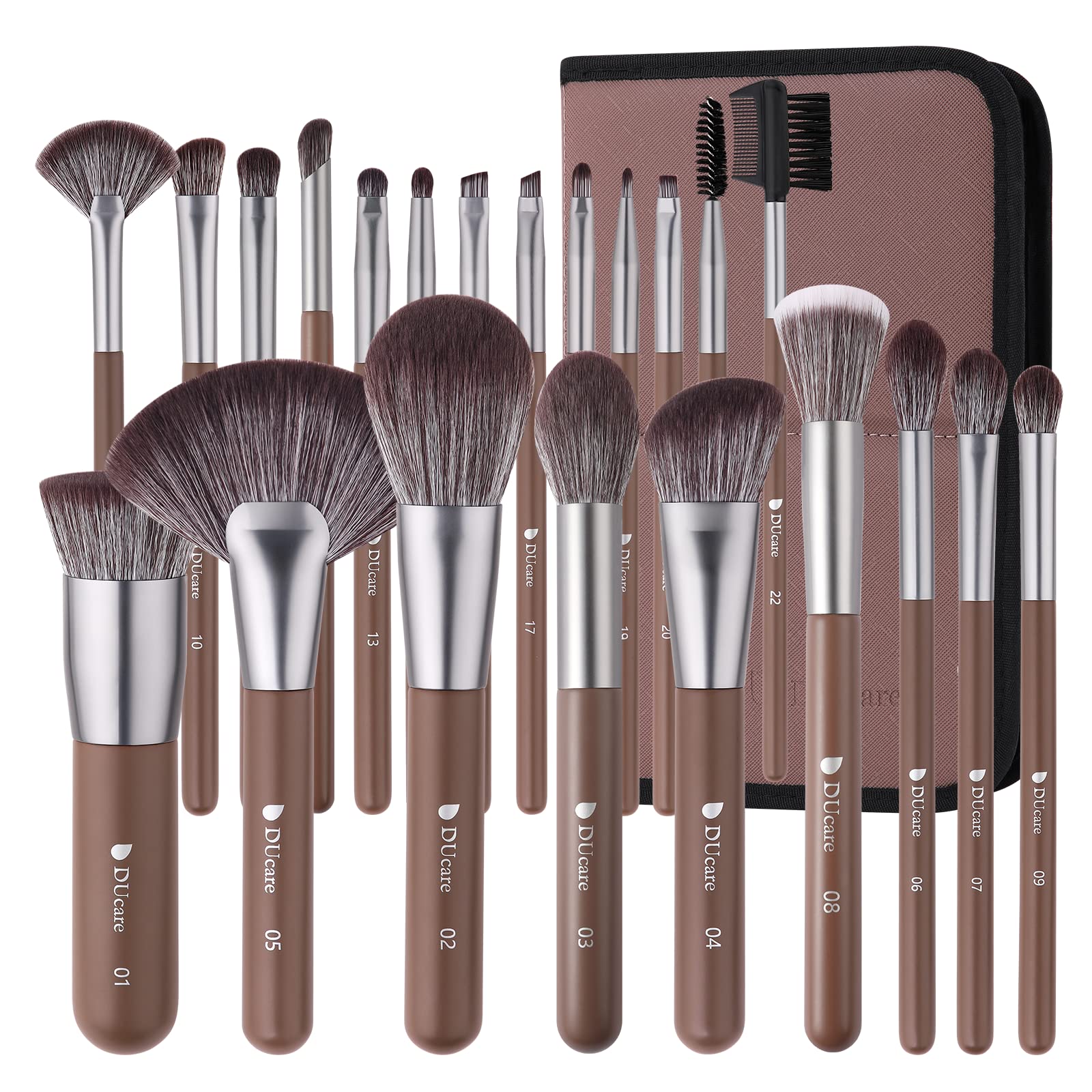 Juego De Brochas De Maquillaje Ducare Professional, 22 Piezas, Con Bolsa Sintética - Venta Internacional.