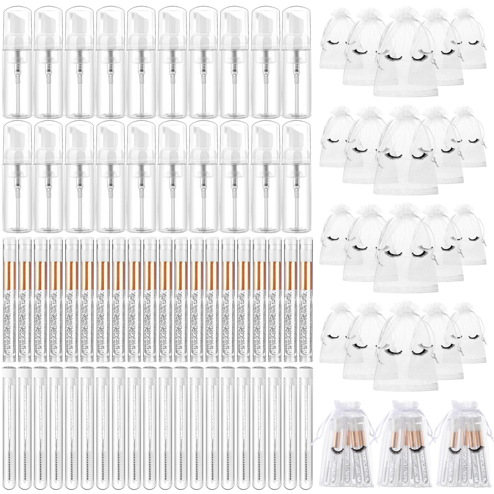 Kit De Limpieza Para Extensiones De Pestañas Zhehao, 80 Unidades Con Botella De Champú - Venta Internacional. $1,195
