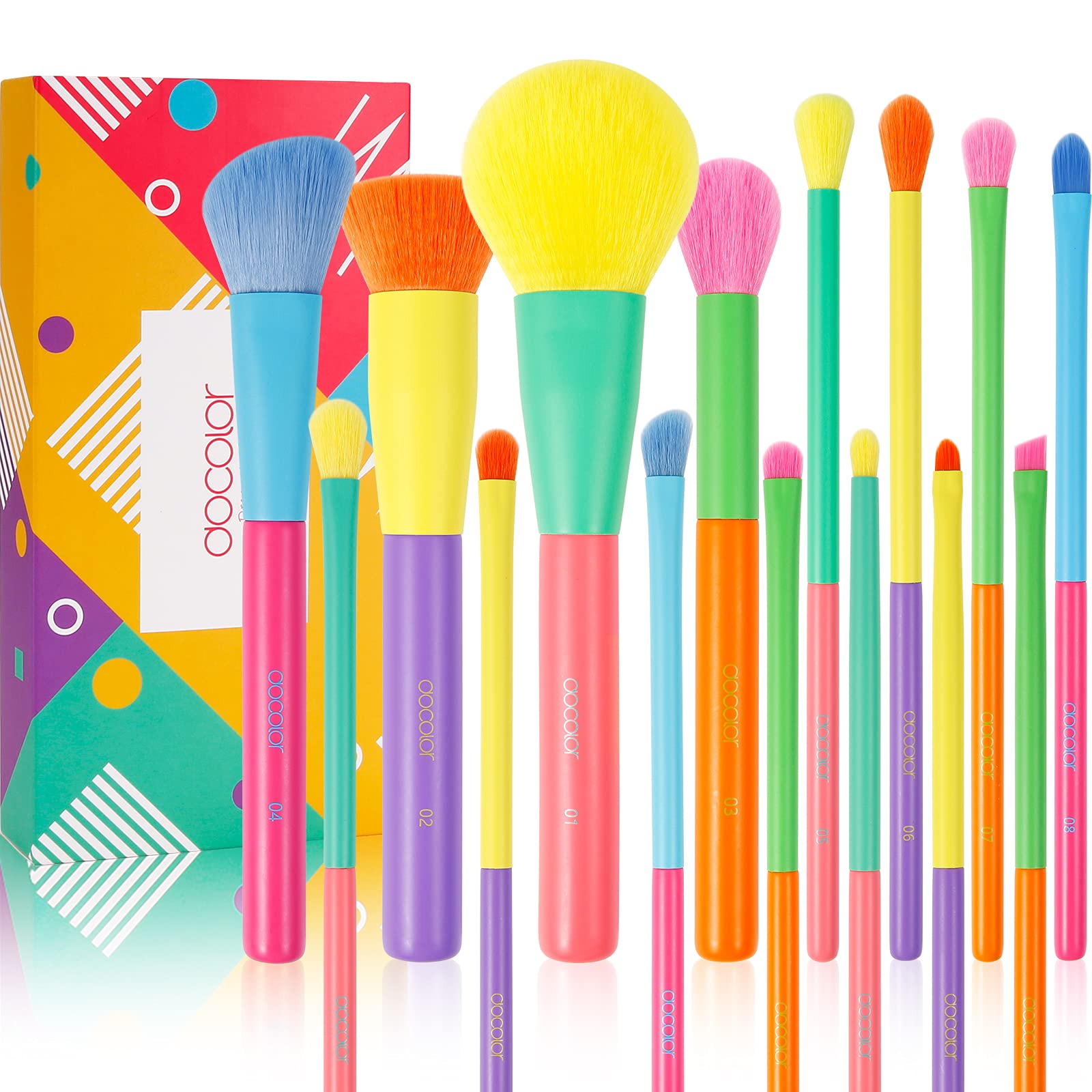 Foto 2 pulgar | Juego De Brochas De Maquillaje Docolor, 15 Unidades, Sintéticas, Con Funda, Multicolor - Venta Internacional.