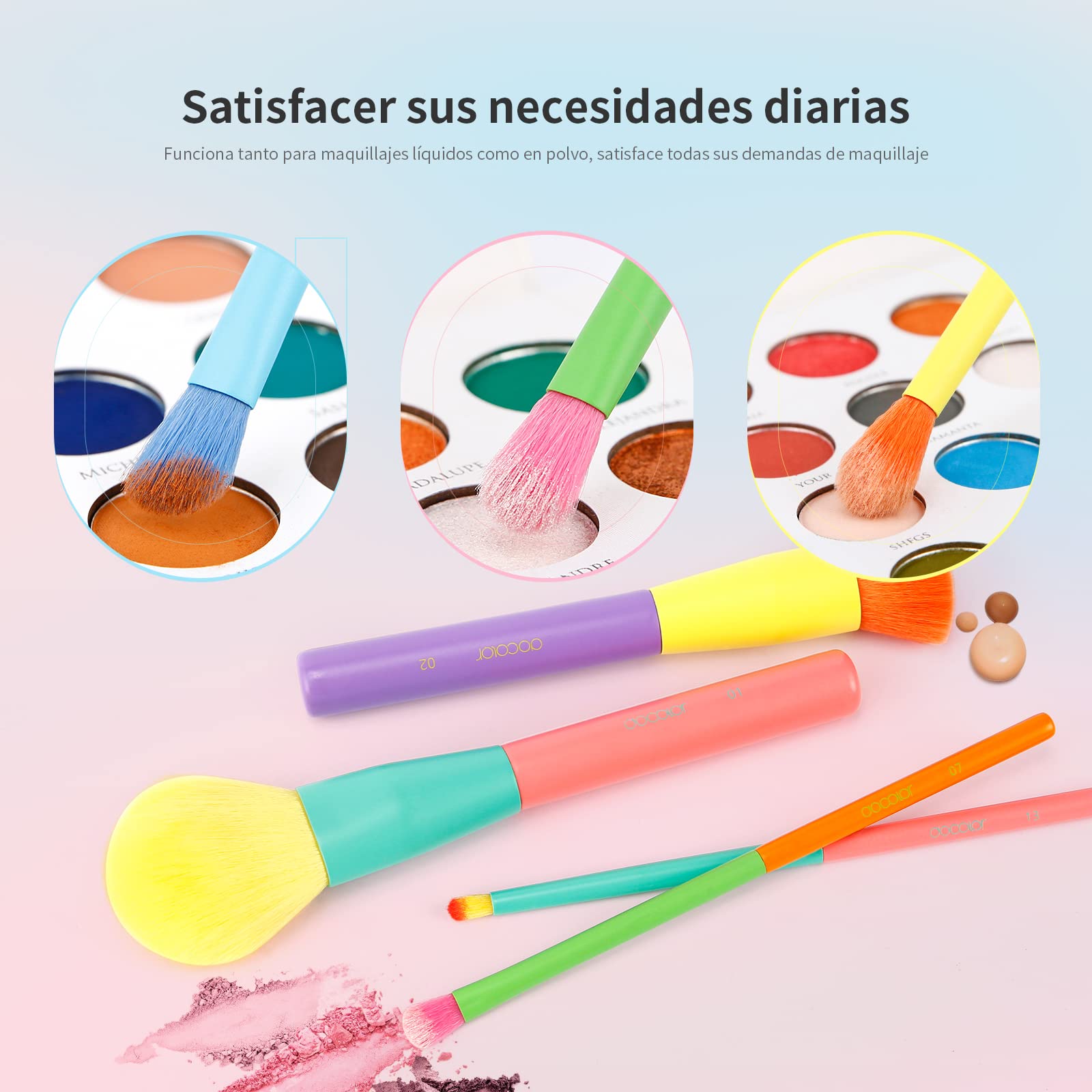 Foto 5 pulgar | Juego De Brochas De Maquillaje Docolor, 15 Unidades, Sintéticas, Con Funda, Multicolor - Venta Internacional.