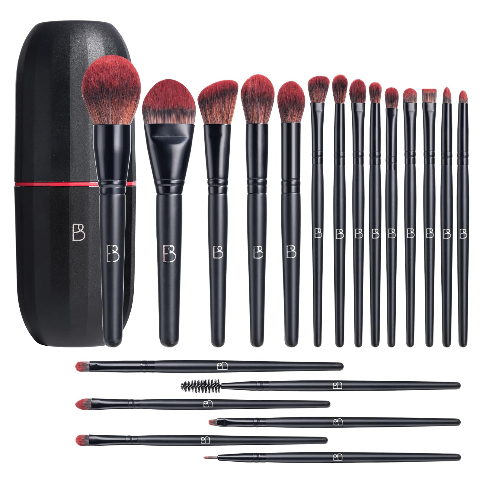 Set De Brochas De Maquillaje Bs-mall Professional, 20 Unidades, Con Funda - Venta Internacional.