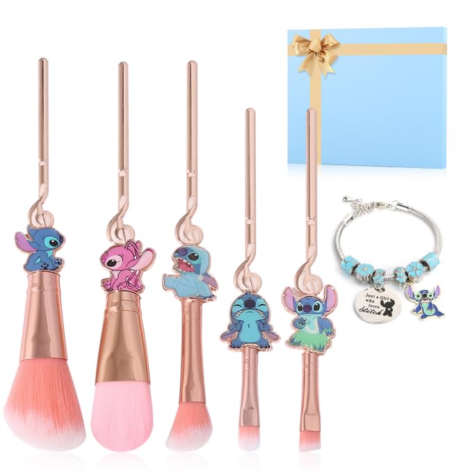 Set De Regalo Con Brochas De Maquillaje Wechip Stitch Y Pulsera Stitch - Venta Internacional.