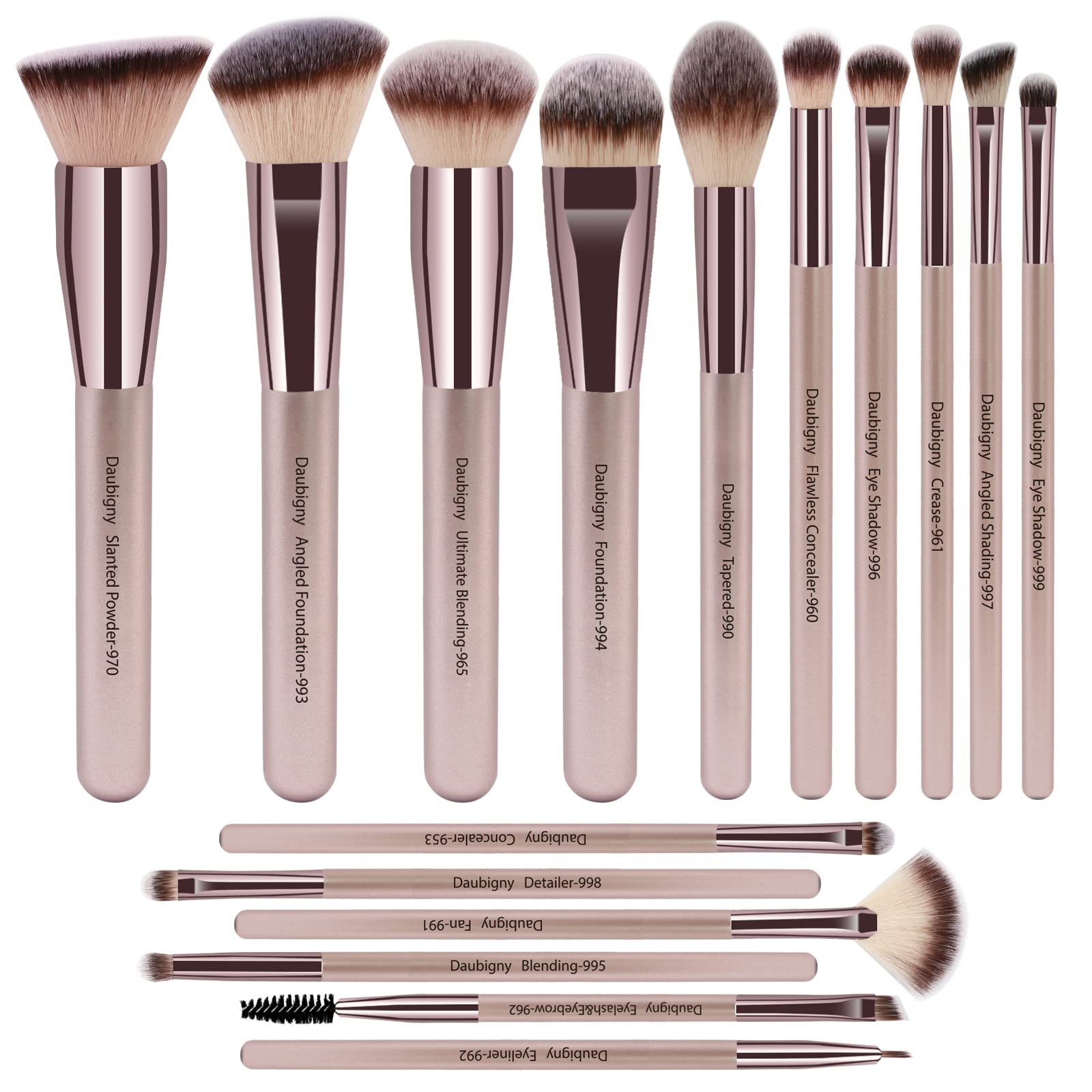 Set De Brochas De Maquillaje Daubigny, 16 Piezas, Sintéticas De Primera Calidad Con Funda - Venta Internacional. $610