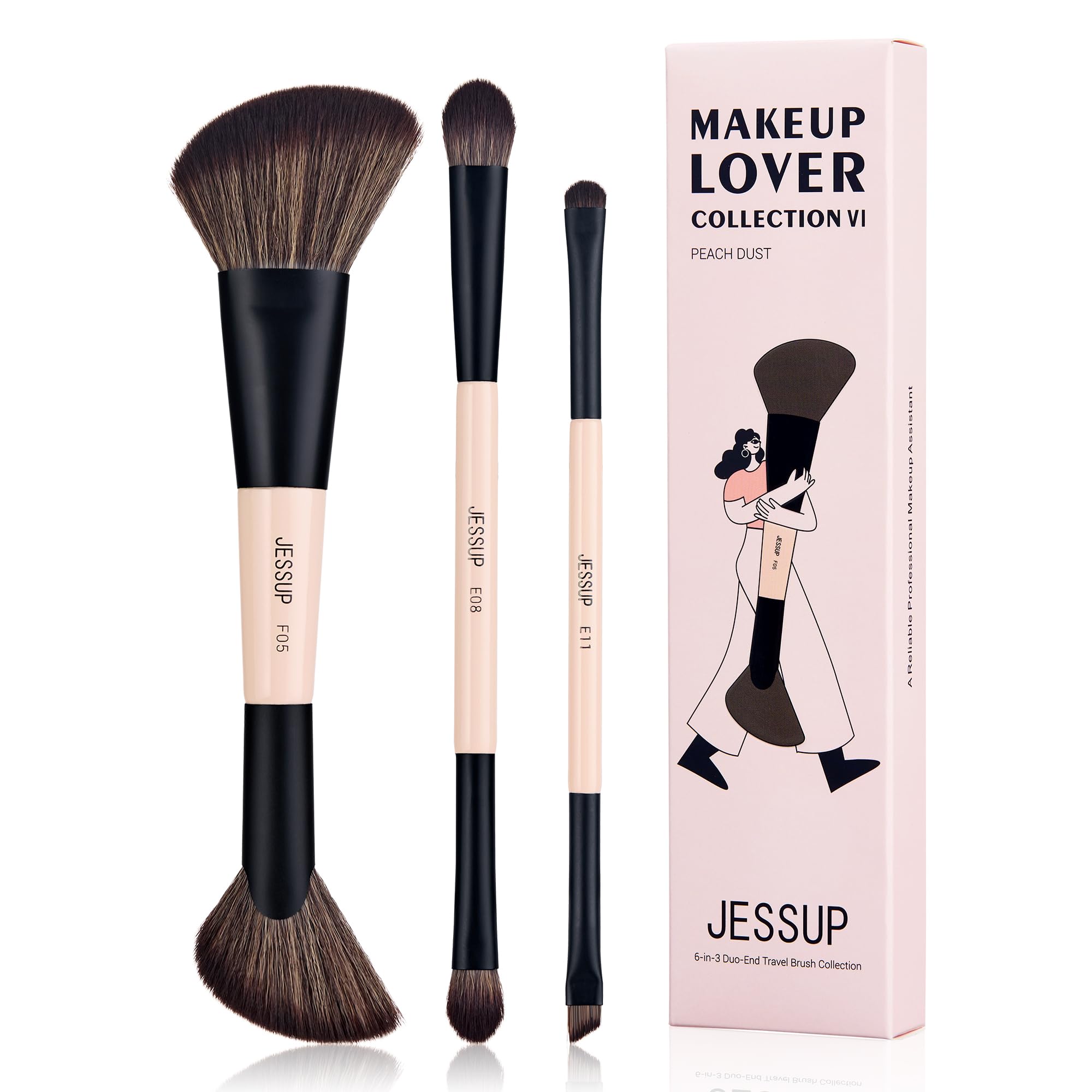 Set De Brochas De Maquillaje Jessup Travel, 3 Unidades, Contour Eyeshadow T507 - Venta Internacional. $959