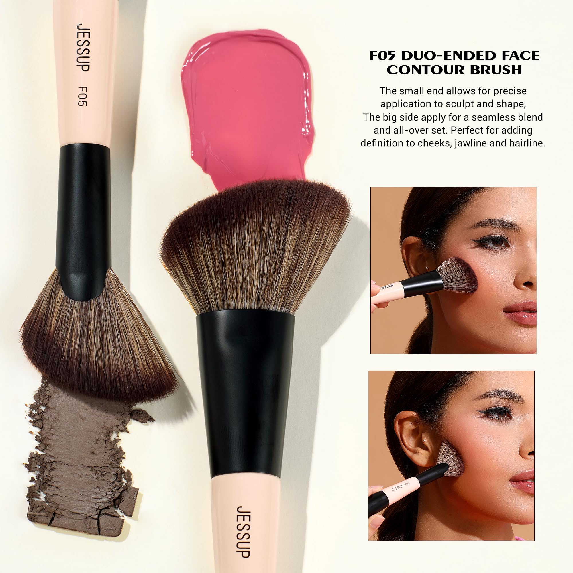 Foto 4 pulgar | Set De Brochas De Maquillaje Jessup Travel, 3 Unidades, Contour Eyeshadow T507 - Venta Internacional.