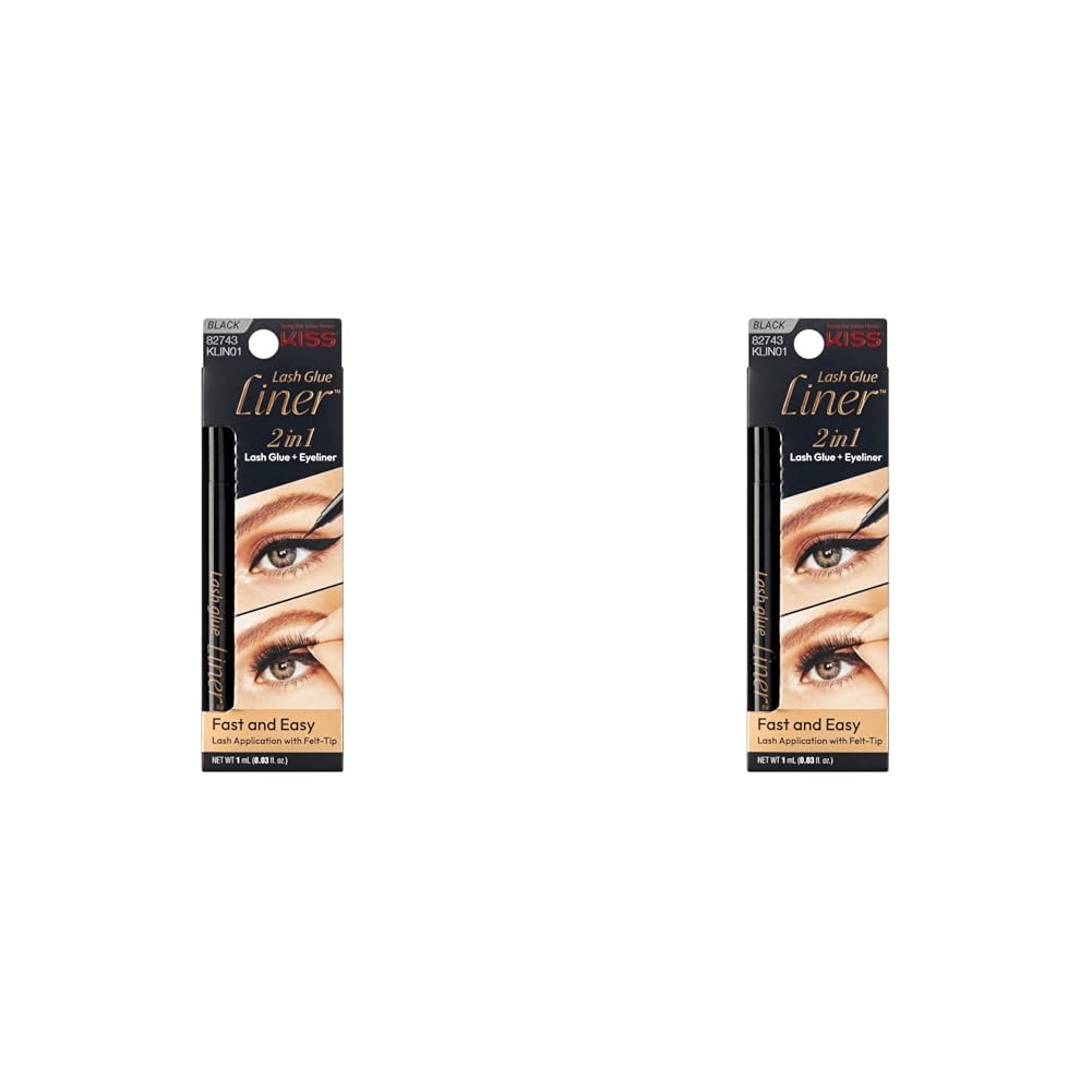 Foto 2 pulgar | Pegamento Para Pestañas Postizas Y Delineador De Ojos Kiss Lash Glueliner Black - Venta Internacional.