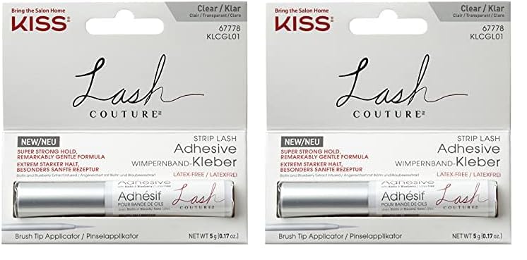 Pegamento Para Pestañas Kiss Lash Couture Superfuerte, 2 Tiras Adhesivas - Venta Internacional.