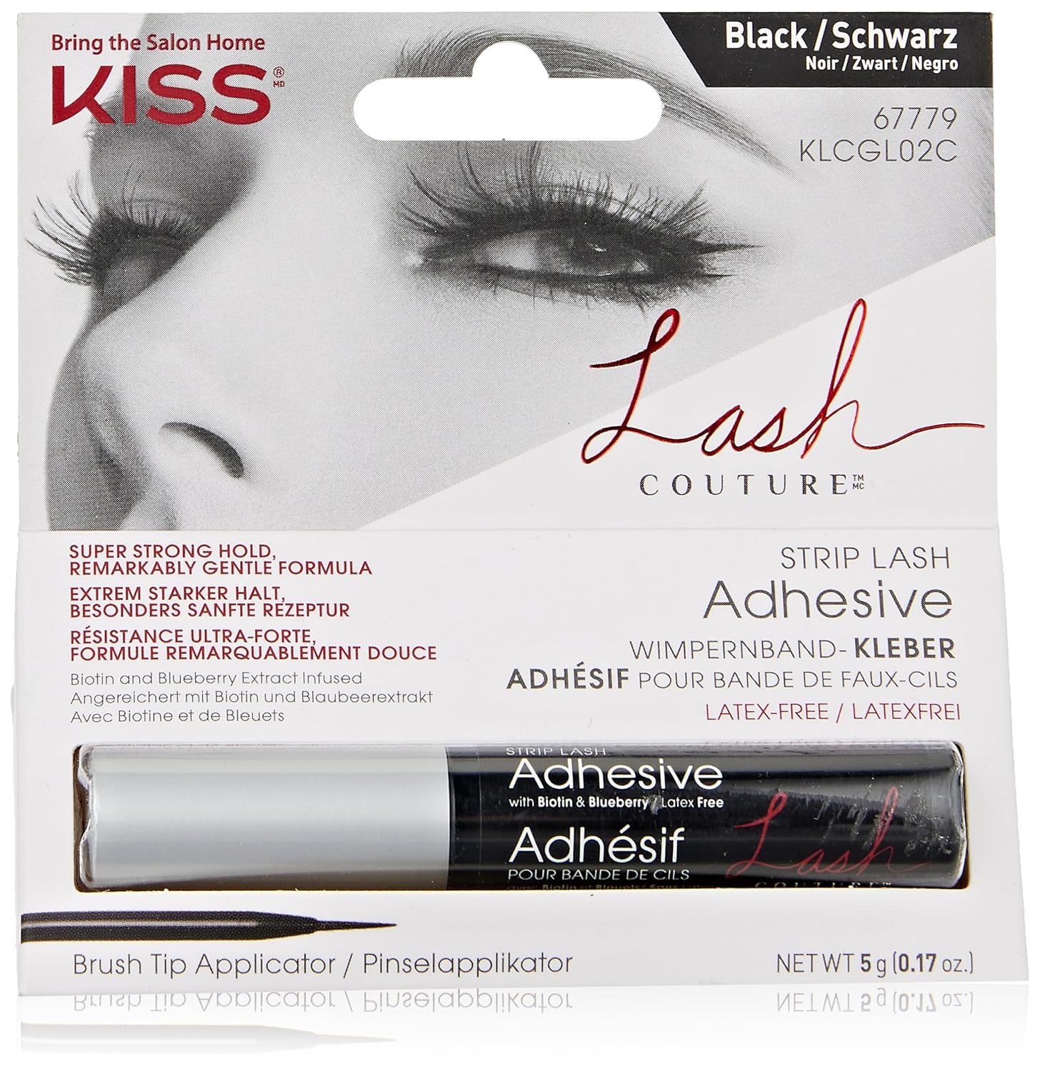 Foto 2 pulgar | Pegamento Para Pestañas Kiss Lash Couture Super Strong Black - Venta Internacional.