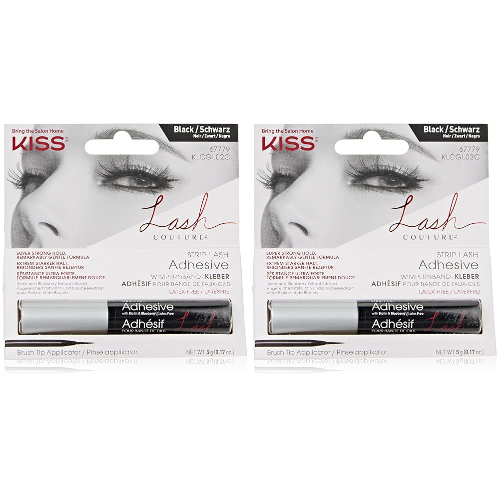 Lash Glue Kiss Lash Couture Super Strong Strip Adhesive, Color Negro - Venta Internacional.