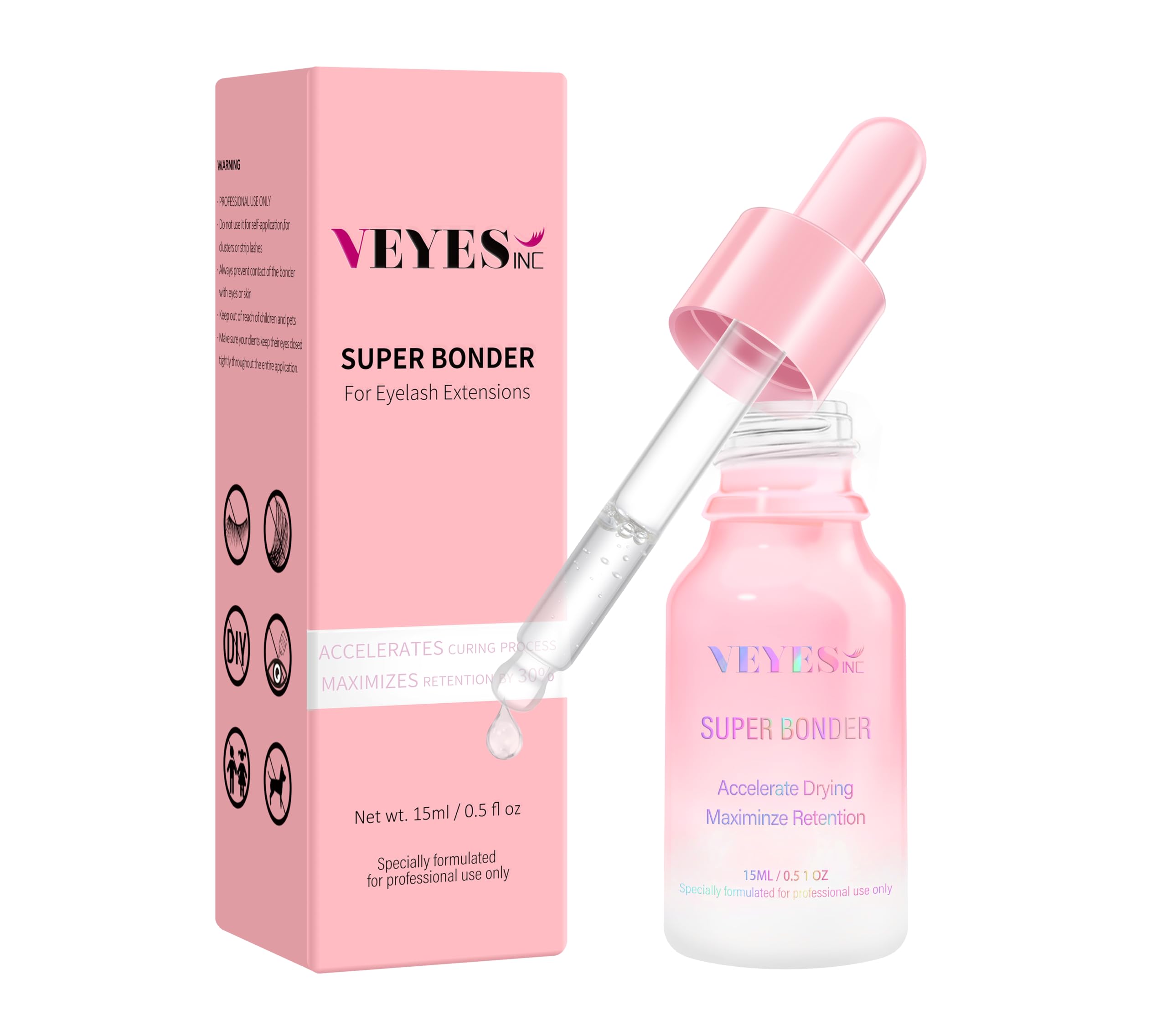 Extensor De Pestañas Super Lash Bonder Veyes Inc 15 Ml - Venta Internacional.