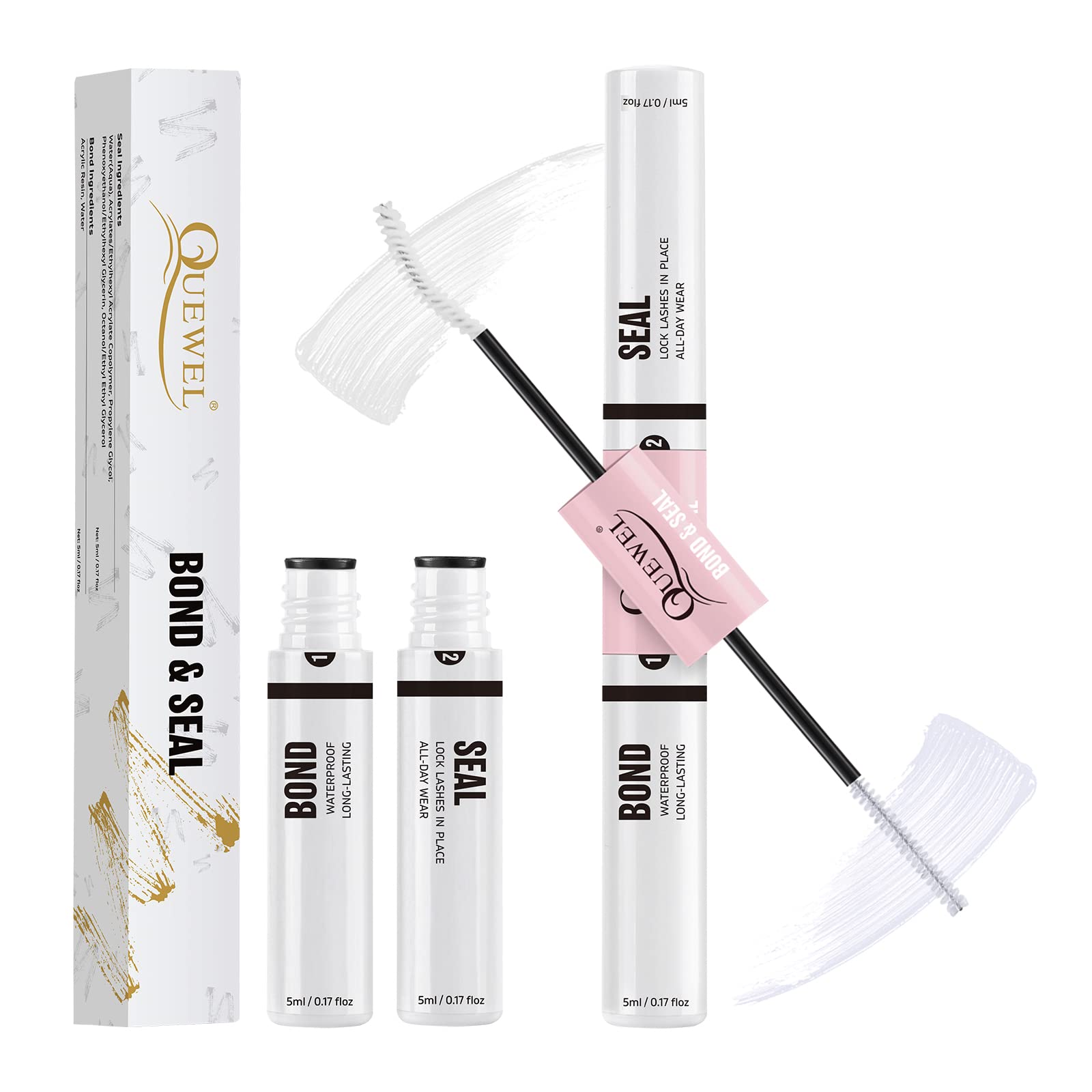 Eyelash Bond & Seal Quewel, Resistente Al Agua, De Larga Duración, 10 Ml - Venta Internacional. $461