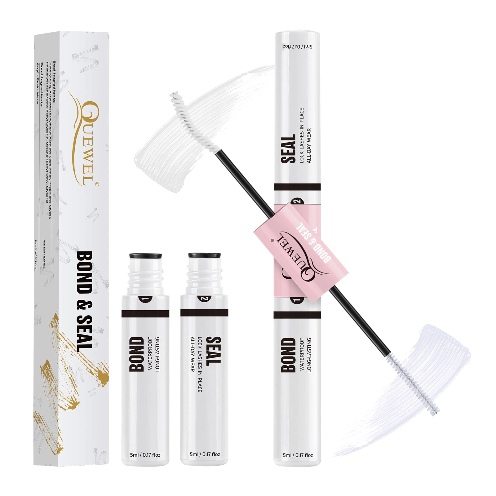 Eyelash Bond & Seal Quewel, Resistente Al Agua, De Larga Duración, 10 Ml - Venta Internacional.