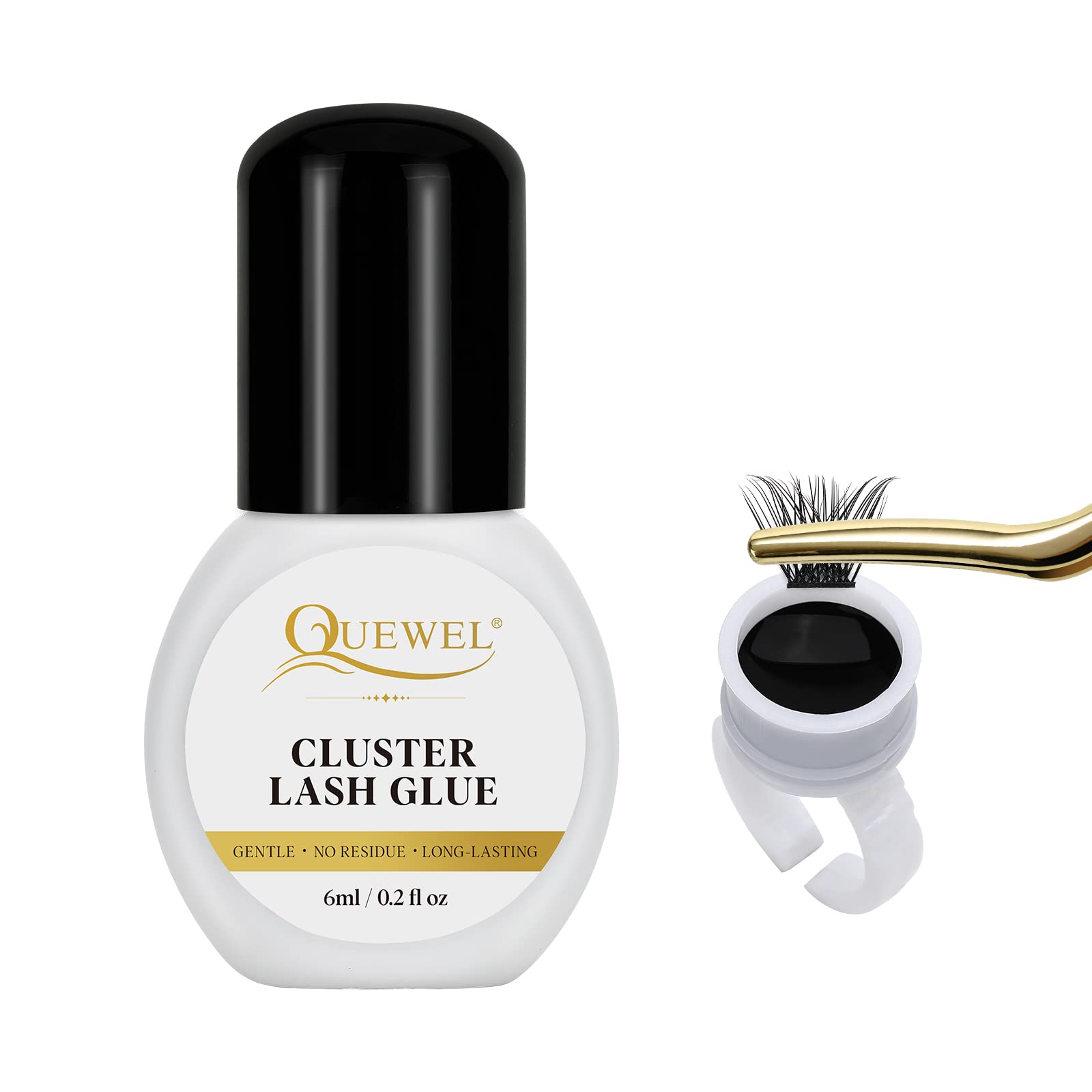 Pegamento Para Pestañas Quewel Lash Clusters Glue, 6 Ml, Negro - Venta Internacional.