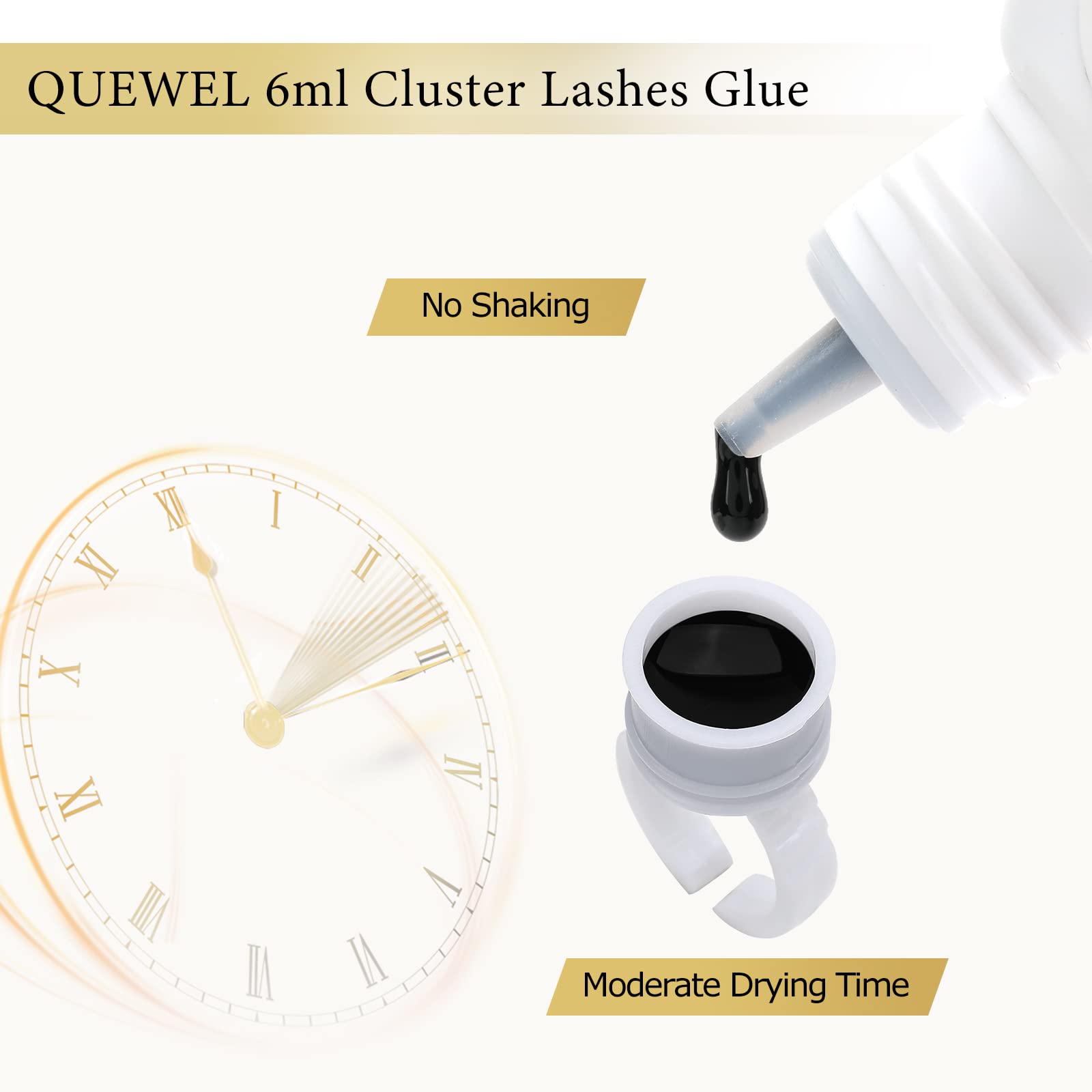 Foto 2 | Pegamento Para Pestañas Quewel Lash Clusters Glue, 6 Ml, Negro - Venta Internacional.