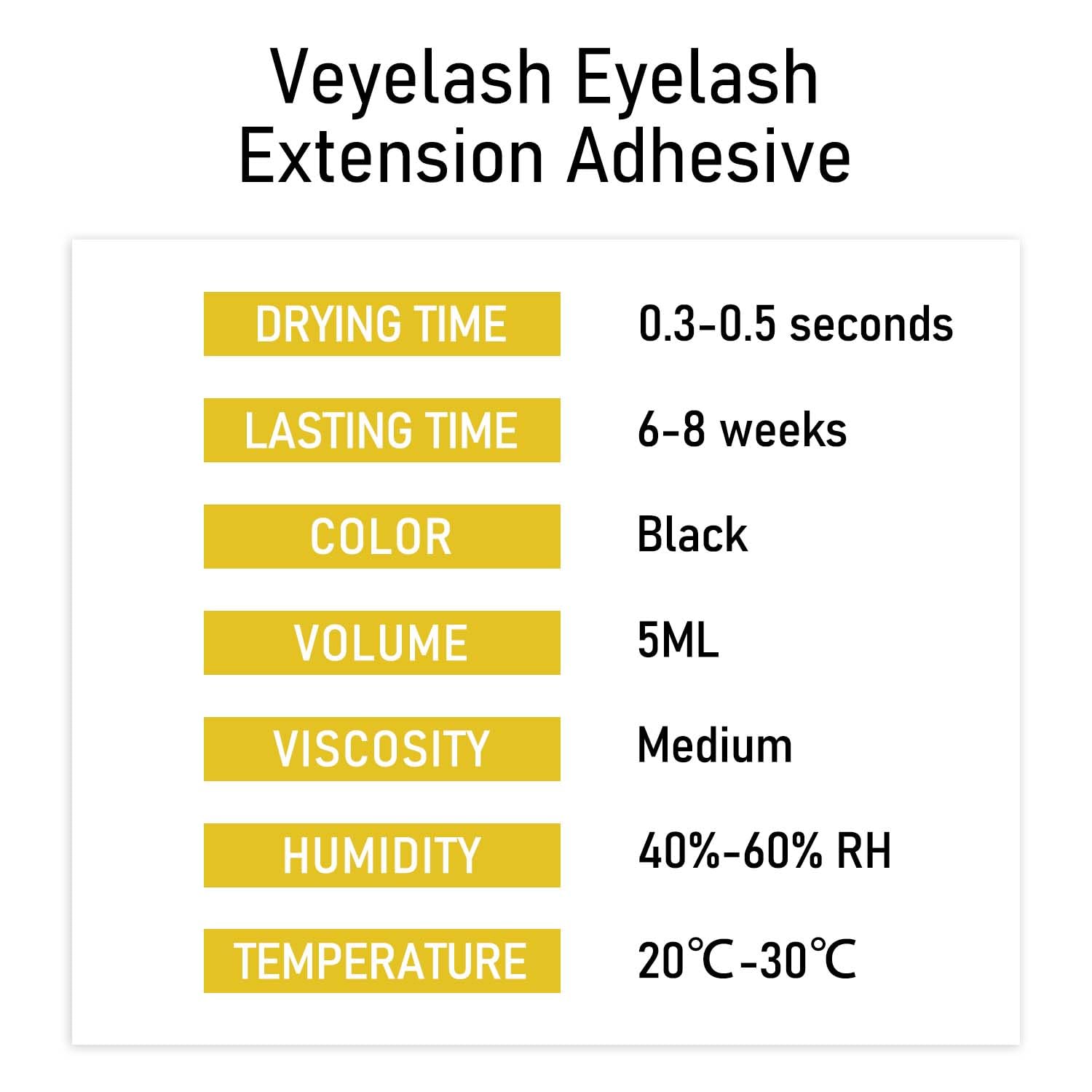 Foto 3 | Pegamento Para Extensiones De Pestañas Veyes Inc. Se Seca 0,3 Segundos, 5 Ml, 8 Semanas - Venta Internacional.