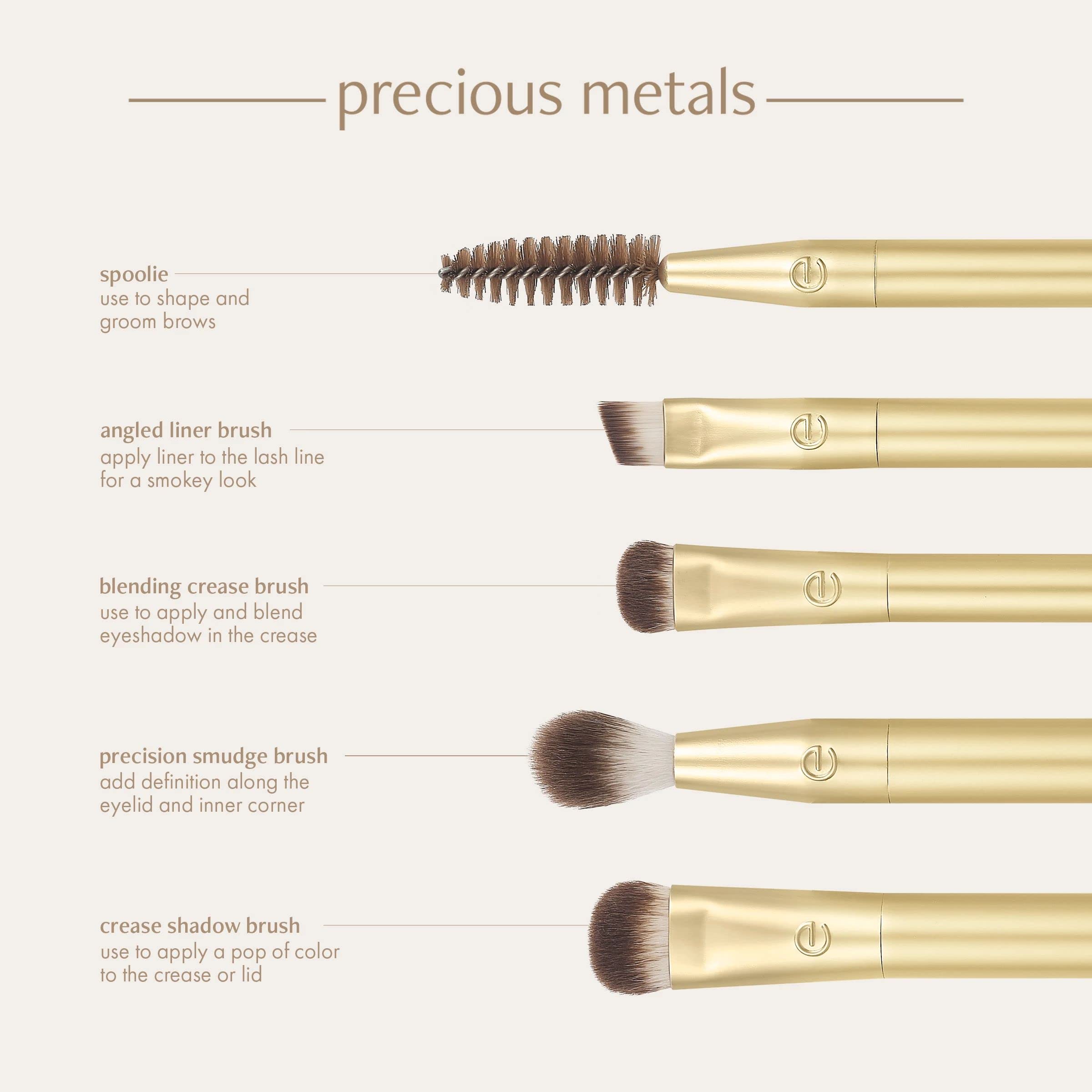 Foto 5 pulgar | Set De Brochas De Maquillaje Ecotools Precious Metals Brightening Eye - Venta Internacional.