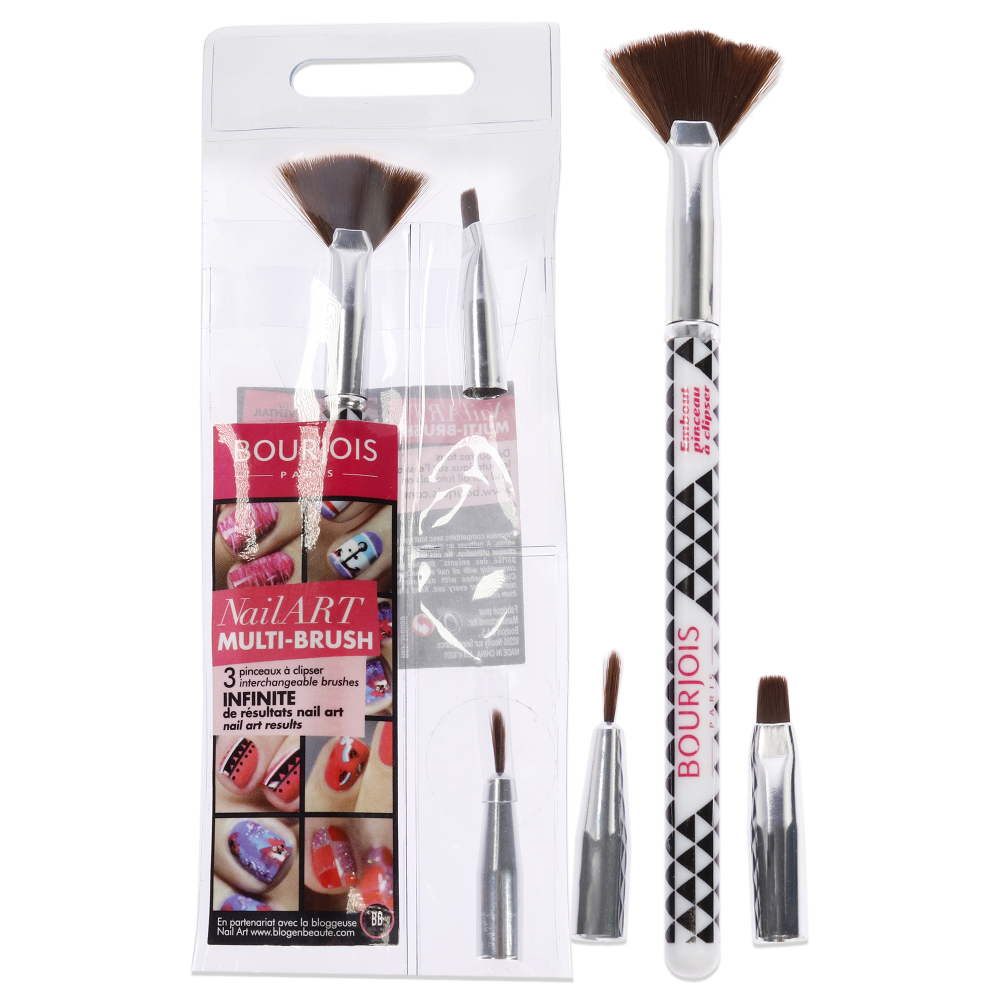 Set De Decoración De Uñas Bourjois Multi-brush, Brochas En Forma De Abanico, 3 Piezas - Venta Internacional.