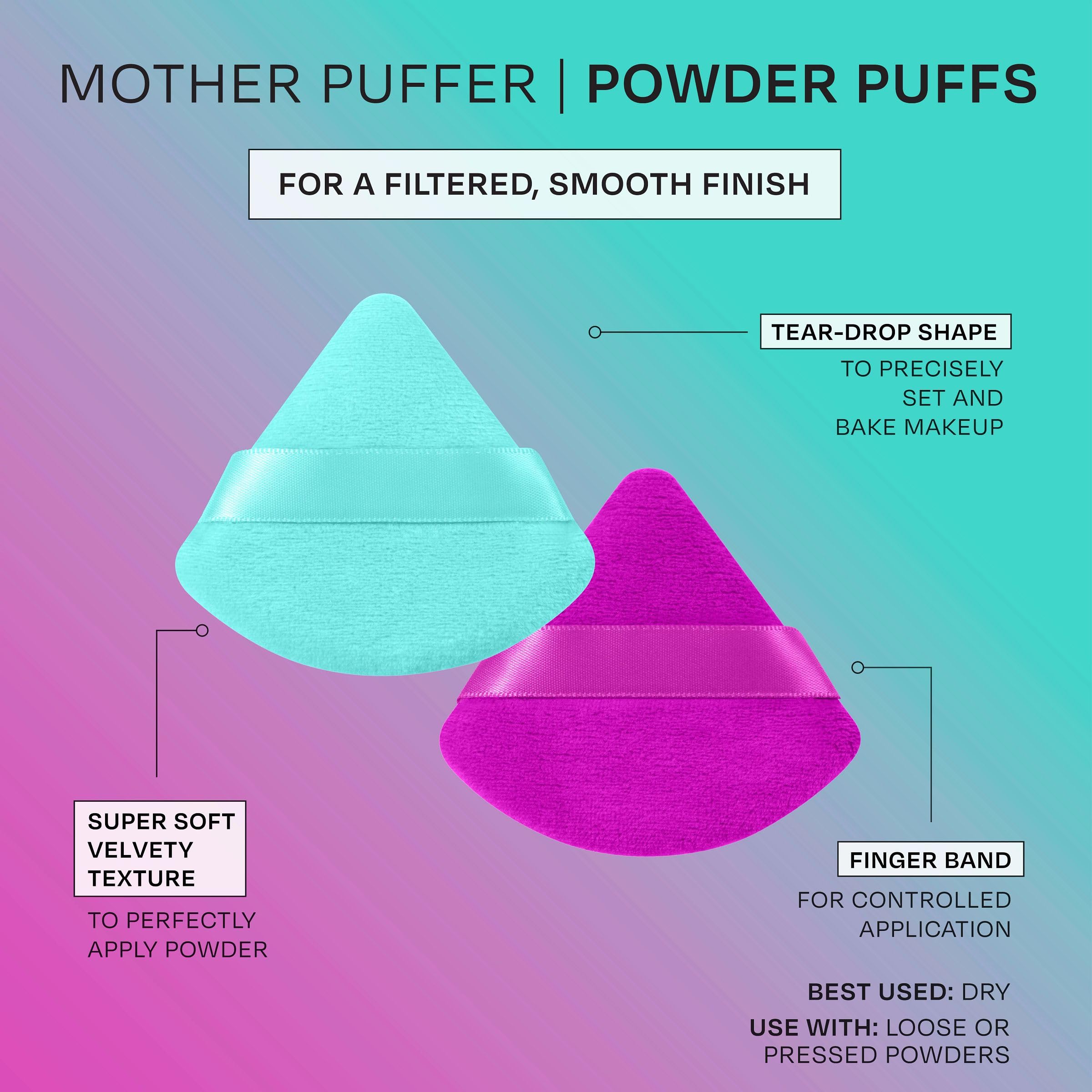 Foto 5 pulgar | Set Powder Puff Freeman Mother Puffer, 8 Unidades, Terciopelo Vegano - Venta Internacional.