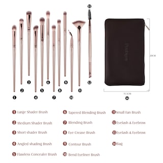 Foto 2 | Set De Brochas De Maquillaje Daubigny, 12 Unidades, Sombra De Ojos Con Bolsa - Venta Internacional.
