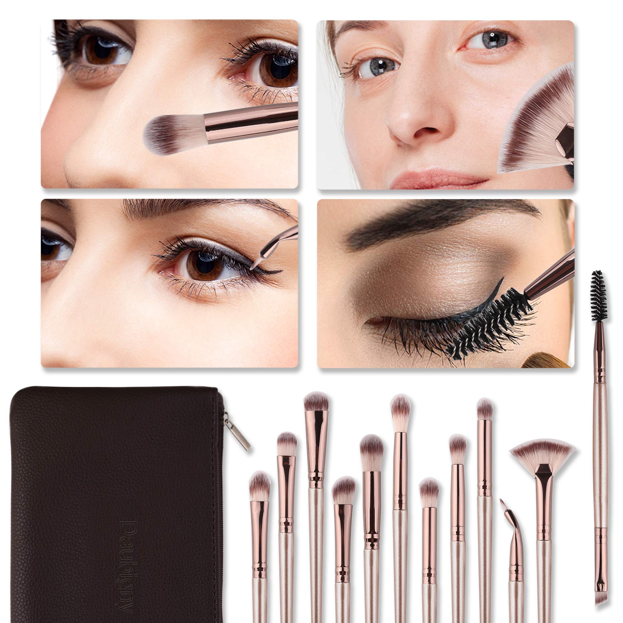 Foto 6 pulgar | Set De Brochas De Maquillaje Daubigny, 12 Unidades, Sombra De Ojos Con Bolsa - Venta Internacional.
