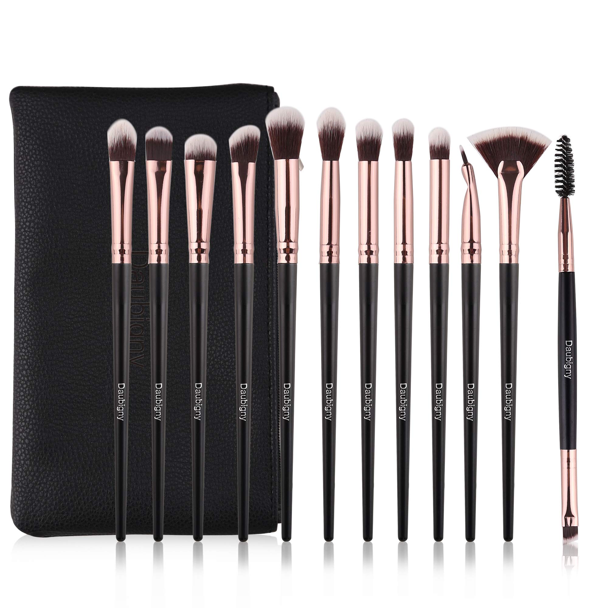 Set De Brochas De Maquillaje Daubigny, 12 Unidades, Sombra De Ojos Con Bolsa, Color Negro - Venta Internacional.