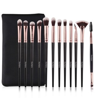 Foto 1 | Set De Brochas De Maquillaje Daubigny, 12 Unidades, Sombra De Ojos Con Bolsa, Color Negro - Venta Internacional.