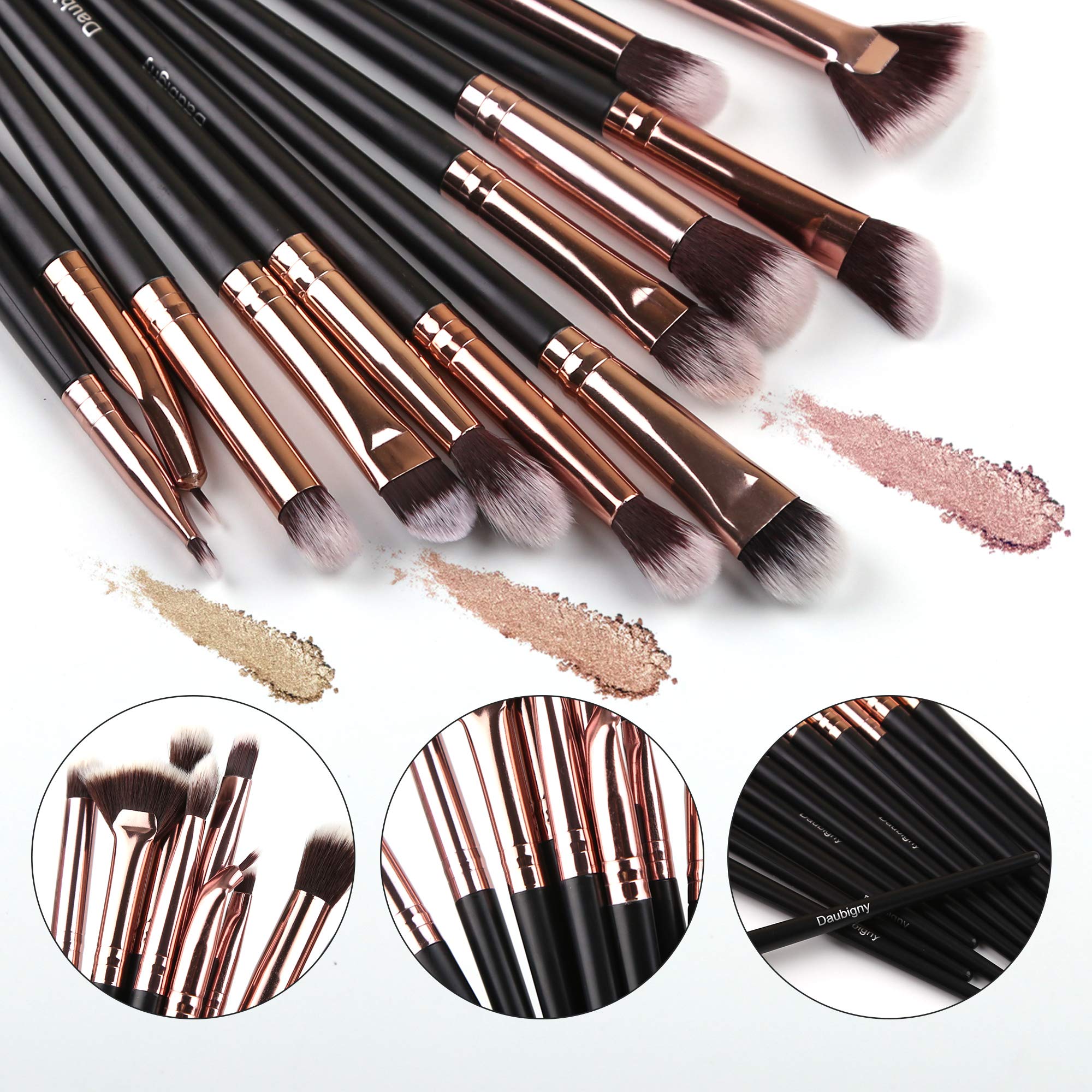 Foto 4 pulgar | Set De Brochas De Maquillaje Daubigny, 12 Unidades, Sombra De Ojos Con Bolsa, Color Negro - Venta Internacional.