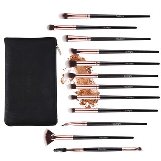 Foto 5 | Set De Brochas De Maquillaje Daubigny, 12 Unidades, Sombra De Ojos Con Bolsa, Color Negro - Venta Internacional.
