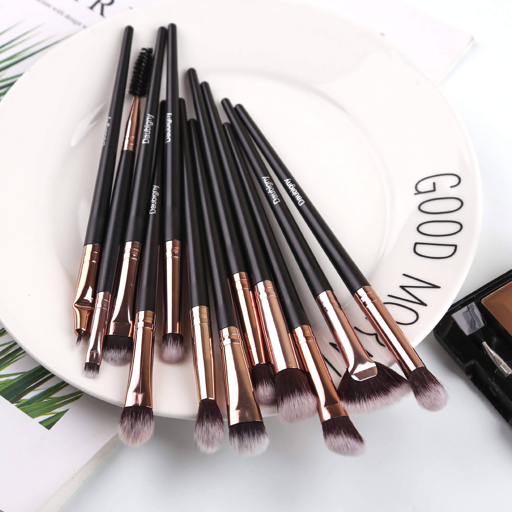 Foto 7 pulgar | Set De Brochas De Maquillaje Daubigny, 12 Unidades, Sombra De Ojos Con Bolsa, Color Negro - Venta Internacional.