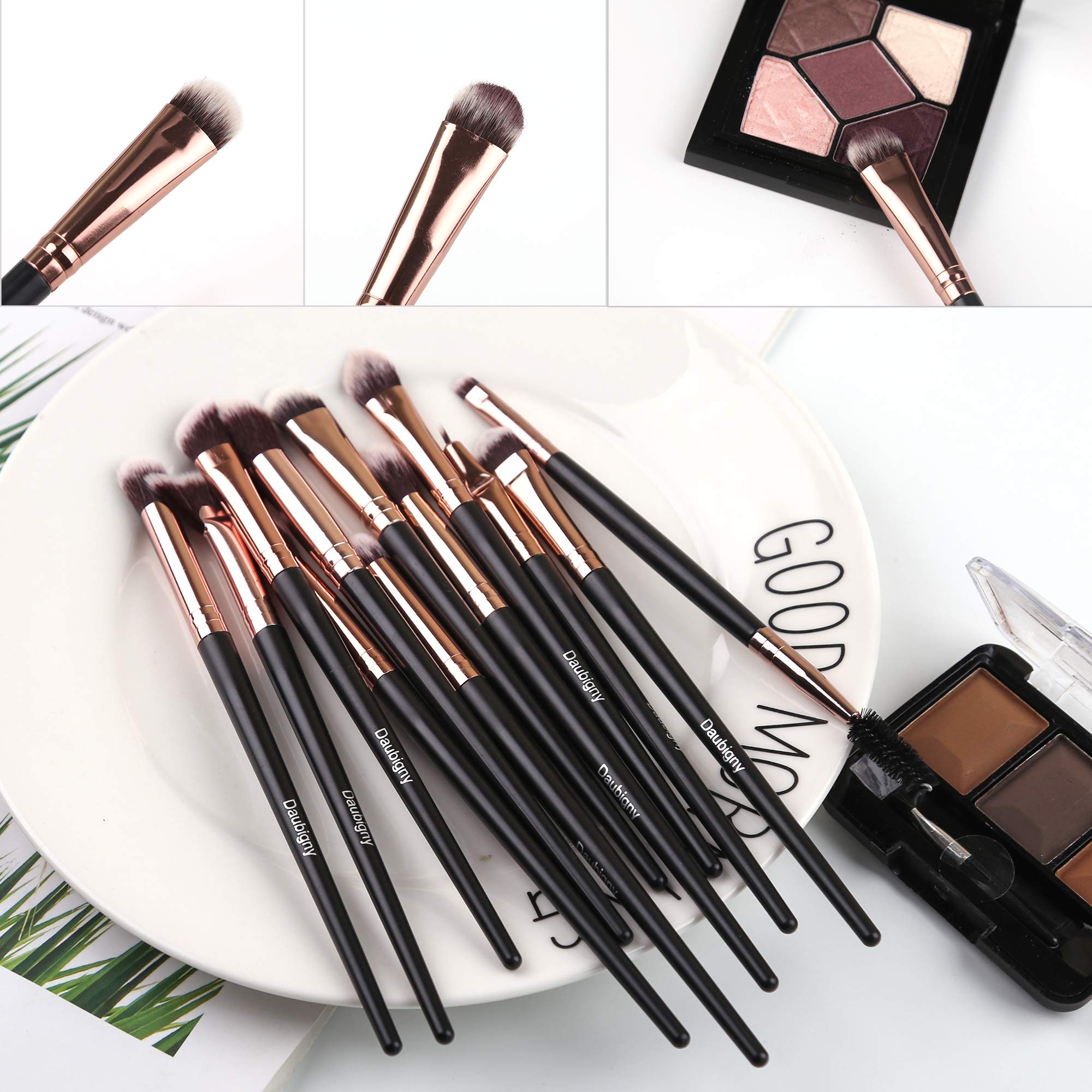 Foto 8 pulgar | Set De Brochas De Maquillaje Daubigny, 12 Unidades, Sombra De Ojos Con Bolsa, Color Negro - Venta Internacional.