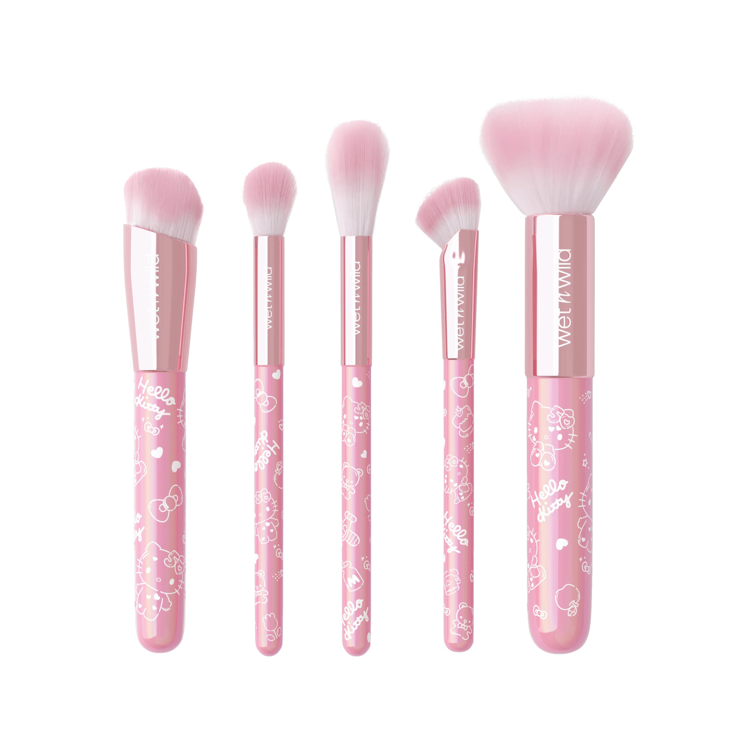 Set De Brochas De Maquillaje Wet N Wild De Hello Kitty, 5 Piezas, Libre De Crueldad Animal - Venta Internacional.