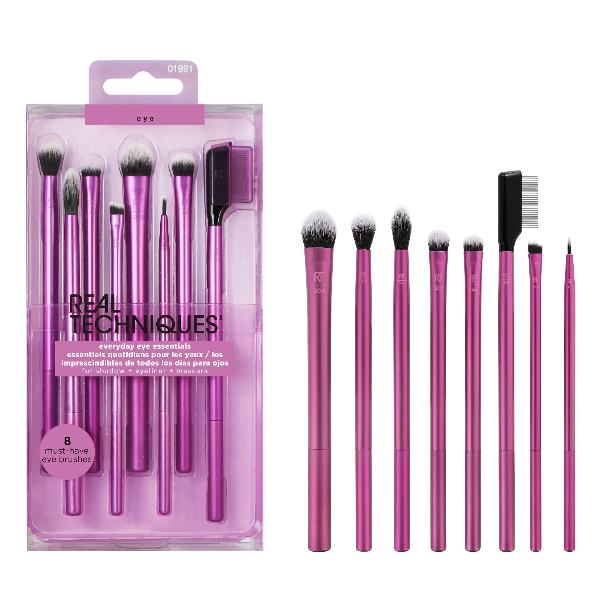 Set de Brochas para Maquillaje Real Techniques Everyday Eye Essentials 8 Unidades - Venta Internacional