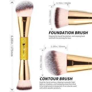 Foto 3 | Brocha De Maquillaje Ducare Foundation & Contour De Doble Punta - Venta Internacional.