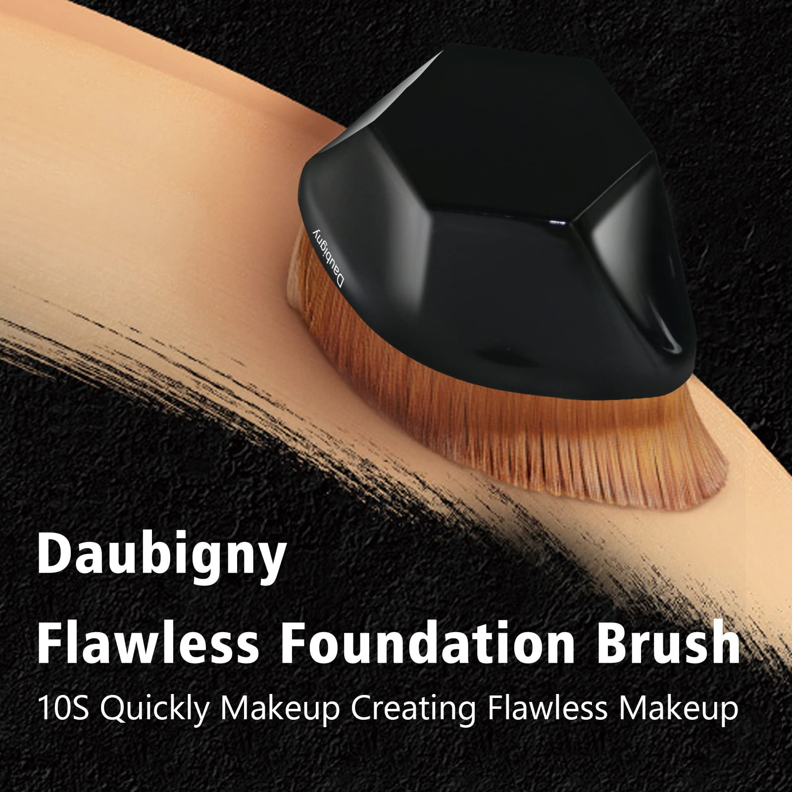 Foto 6 pulgar | Brocha De Maquillaje Daubigny Foundation Flat Top Kabuki Black - Venta Internacional.