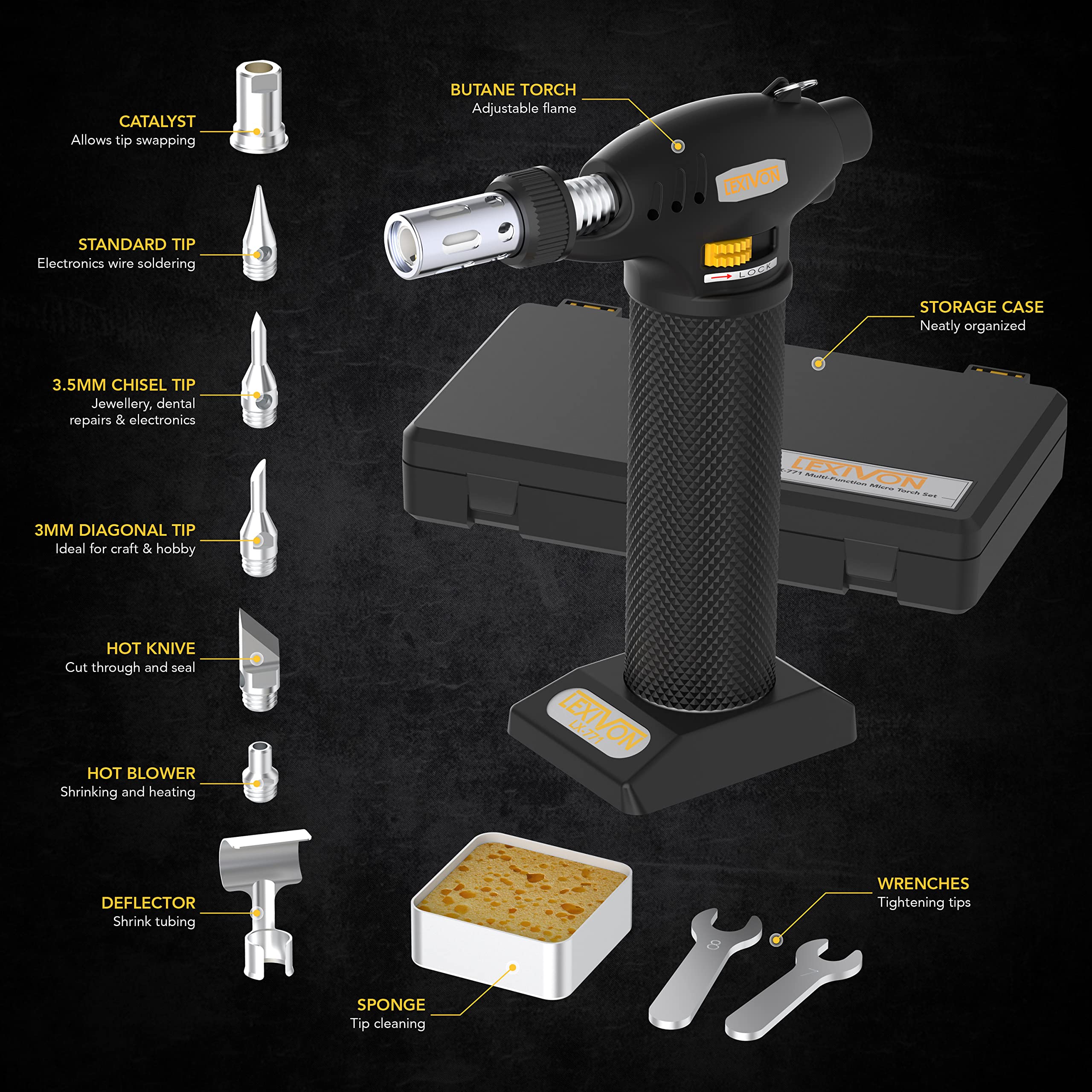 Foto 3 | Kit Multifunción de Antorcha de Butano Lexivon Premium - Venta Internacional