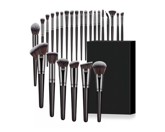Set 15 Brochas Negras Punta Blanca