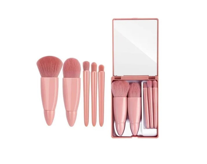 Foto 3 pulgar | Set De Brochas De Maquillaje Profesional Con Funda De Espejo X5 Sintéticas - Venta Internacional.