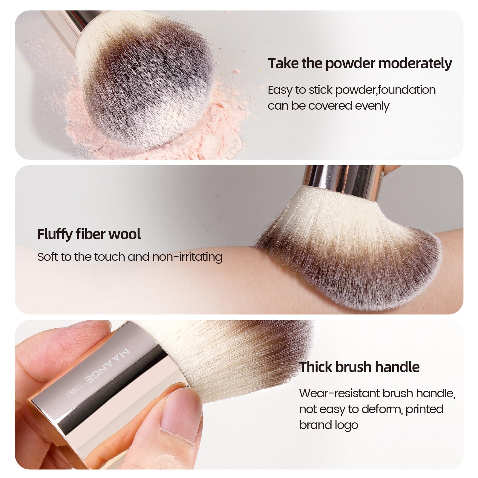 Foto 2 | Set De Brochas De Maquillaje Maange Foundation, 20 Unidades, Con Bolsa Dorada - Venta Internacional.