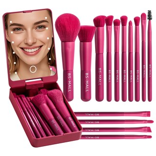 Foto 1 | Set De Brochas De Maquillaje Bs-mall Travel Con Espejo Con Luz Led, 14 Unidades - Venta Internacional.