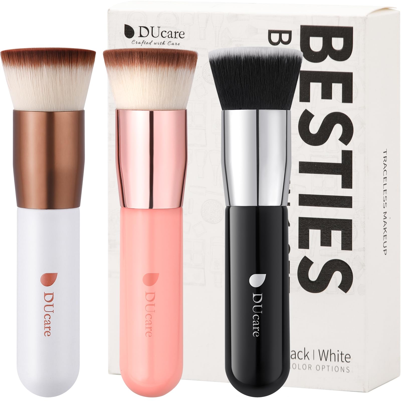 Set De Brochas De Maquillaje Ducare Foundation Flat Top Kabuki, 3 Unidades - Venta Internacional. $614