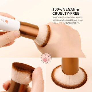 Foto 5 | Set De Brochas De Maquillaje Ducare Foundation Flat Top Kabuki, 3 Unidades - Venta Internacional.
