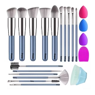 Foto 1 | Brochas De Maquillaje Base Profesional Kit Con Esponja 21 Pzs Azul Belug