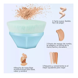 Foto 5 | Brochas De Maquillaje Base Profesional Kit Con Esponja 21 Pzs Azul Belug
