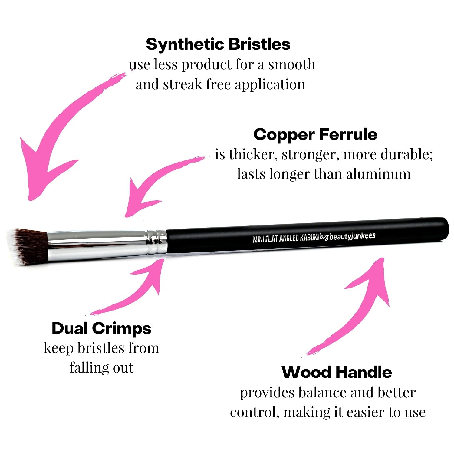 Foto 4 pulgar | Brocha De Maquillaje Beauty Junkees Kabuki Nose Contour Mini - Venta Internacional.