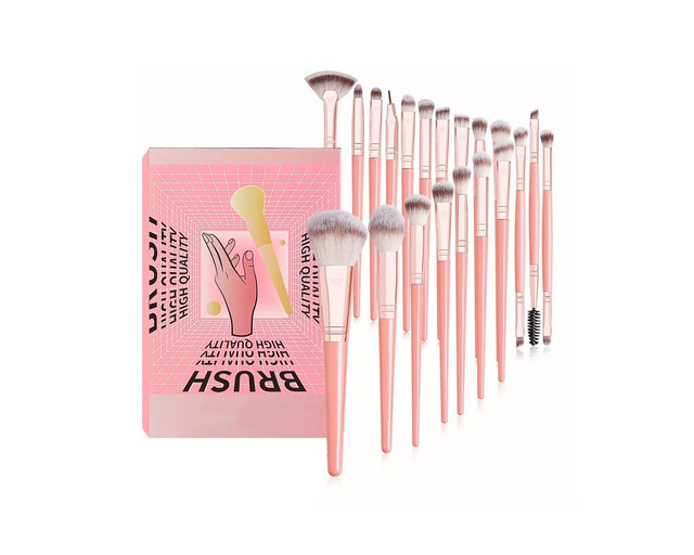 Foto 2 pulgar | Kit Brochas 20 Pcs Maquillaje Rosa
