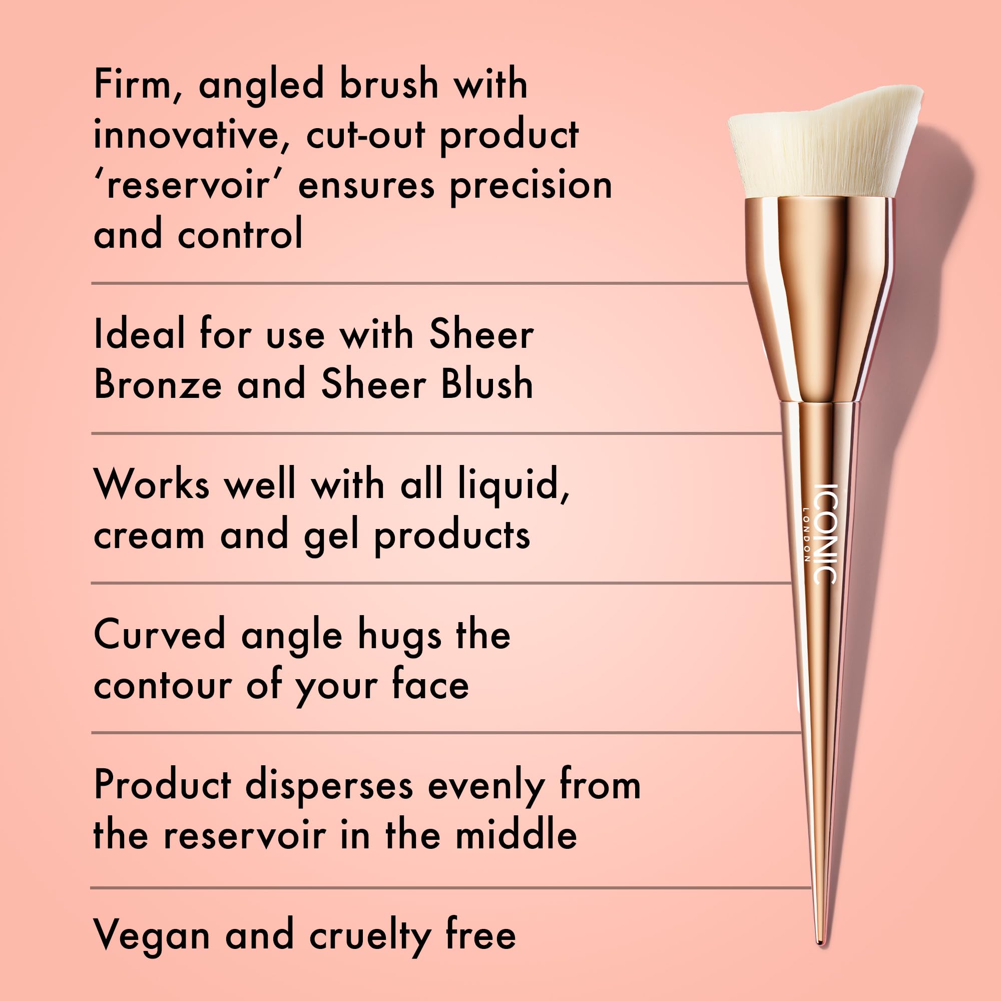 Foto 2 | Brocha Brillante Iconic London Curved Contour Para Maquillaje Líquido - Venta Internacional.
