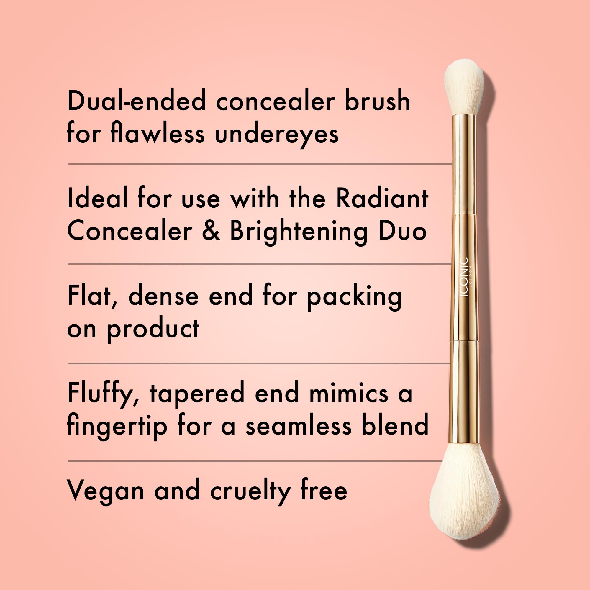 Foto 3 pulgar | Brocha De Maquillaje Iconic London Highlight And Blush Duo Brush - Venta Internacional.